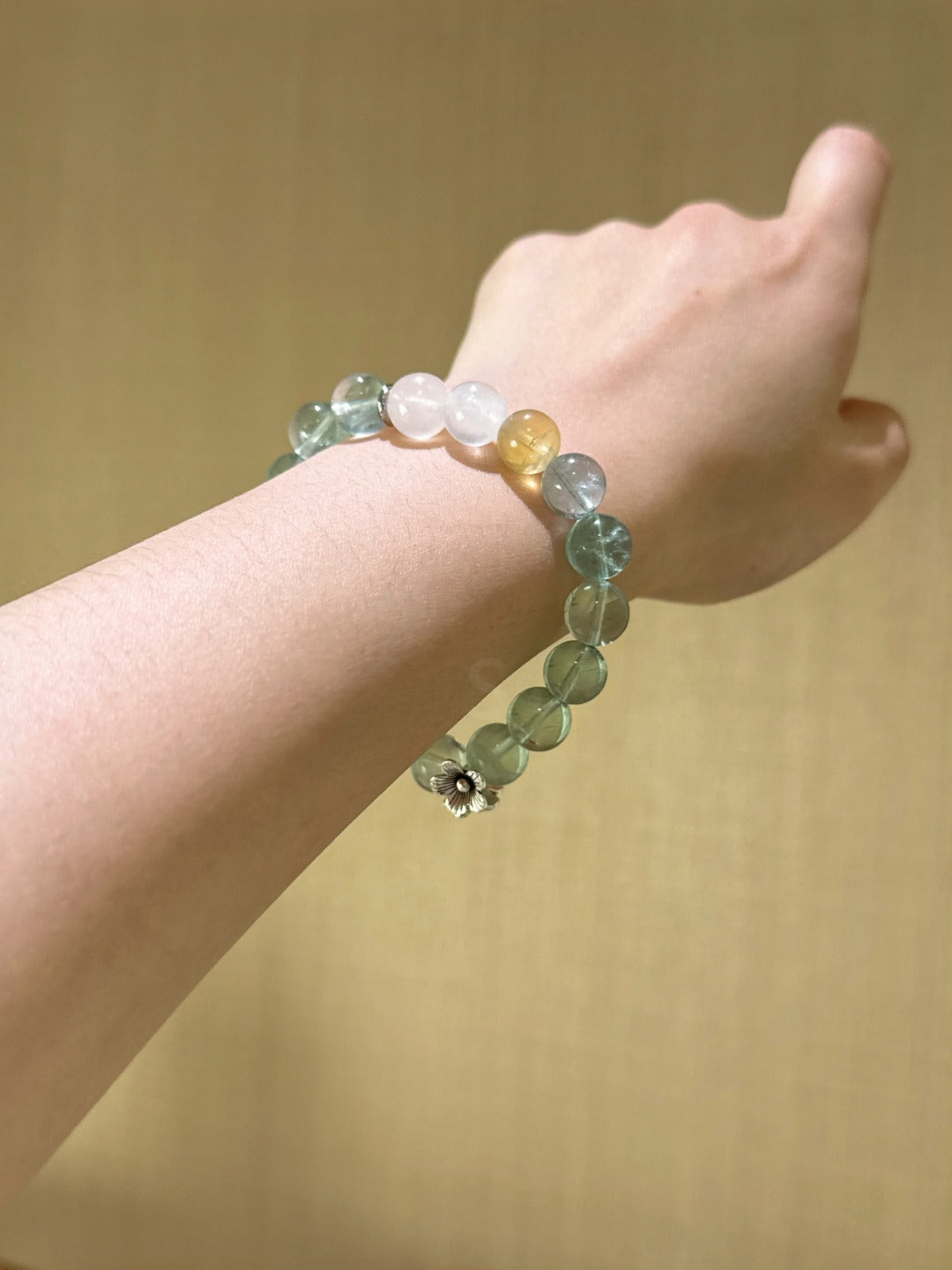Green Fluorite, Blue Moonstone & Citrine Bracelet