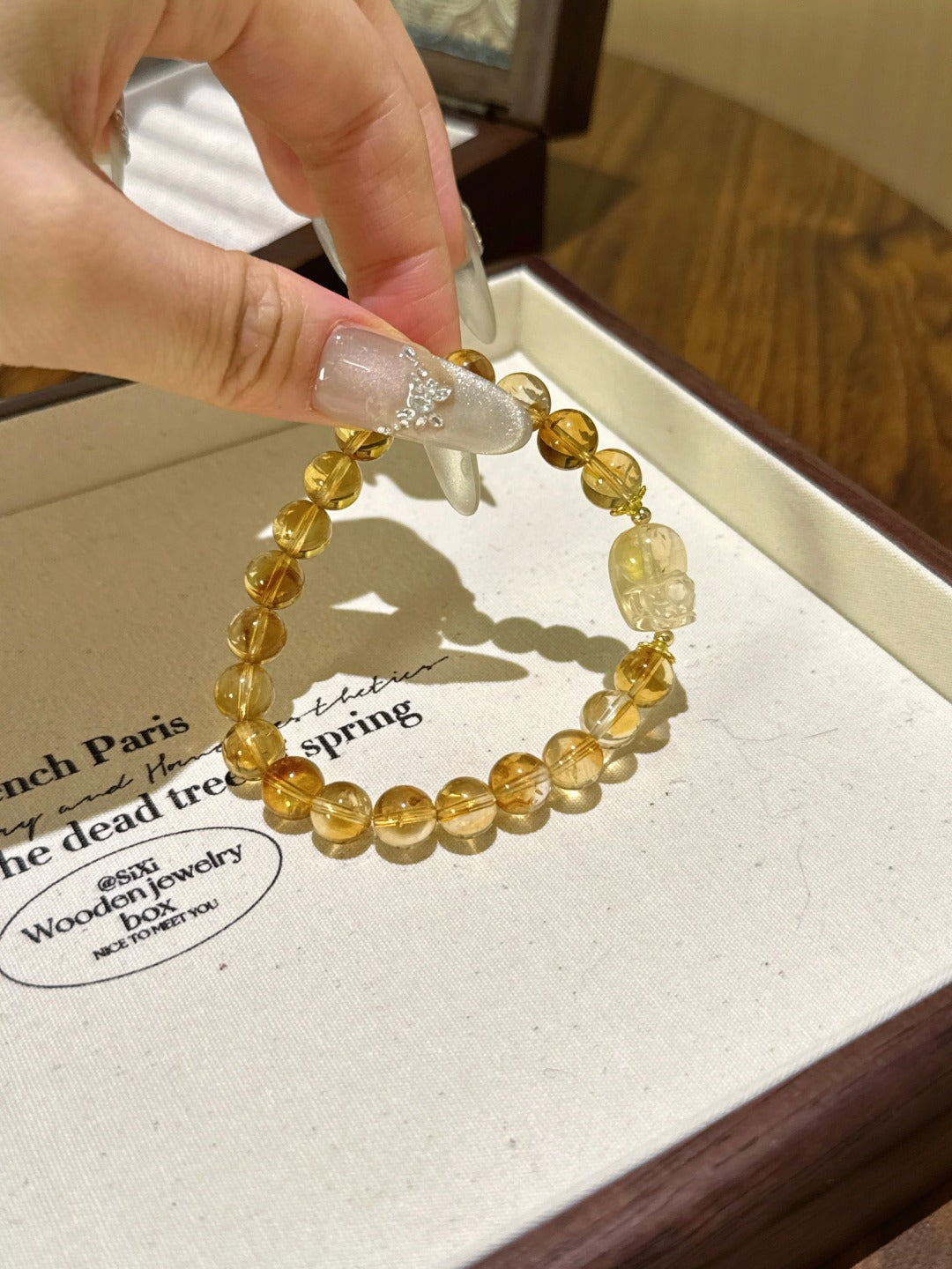 Golden Rutilated Quartz & Citrine Pixiu Bracelet