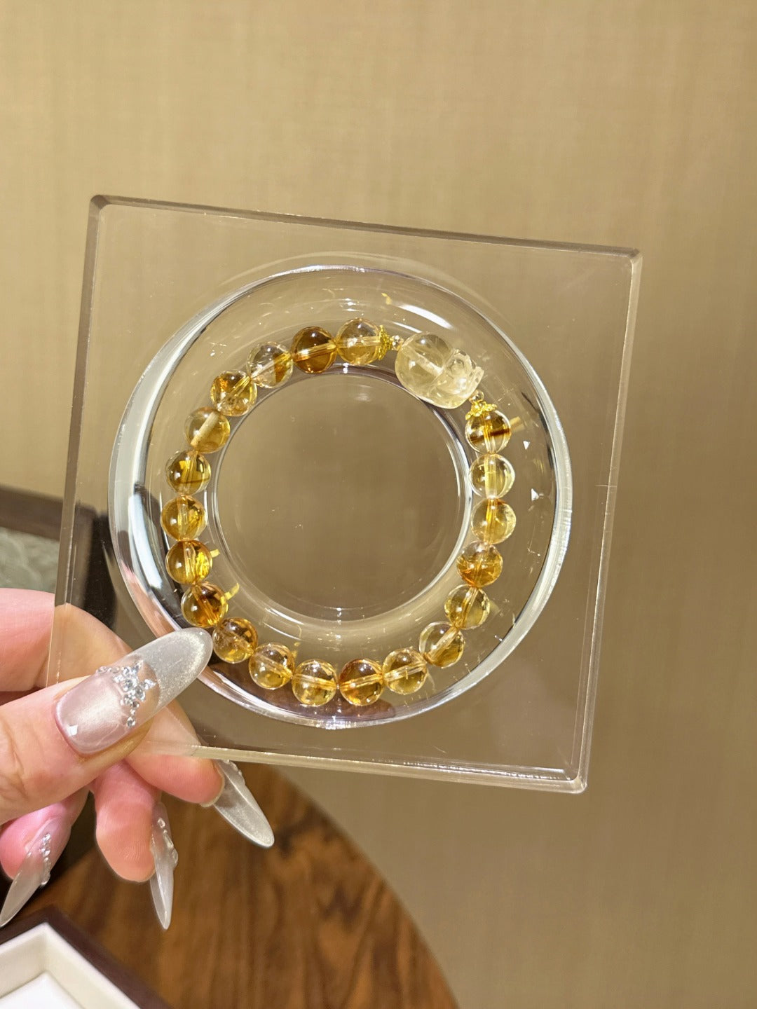 Golden Rutilated Quartz & Citrine Pixiu Bracelet