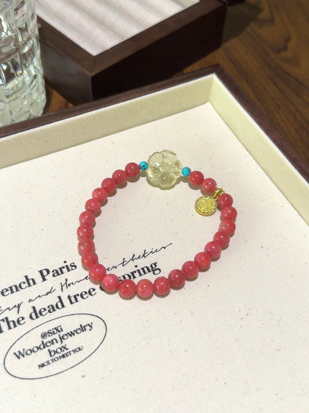Rhodonite, Turquoise & Citrine Flower Bracelet