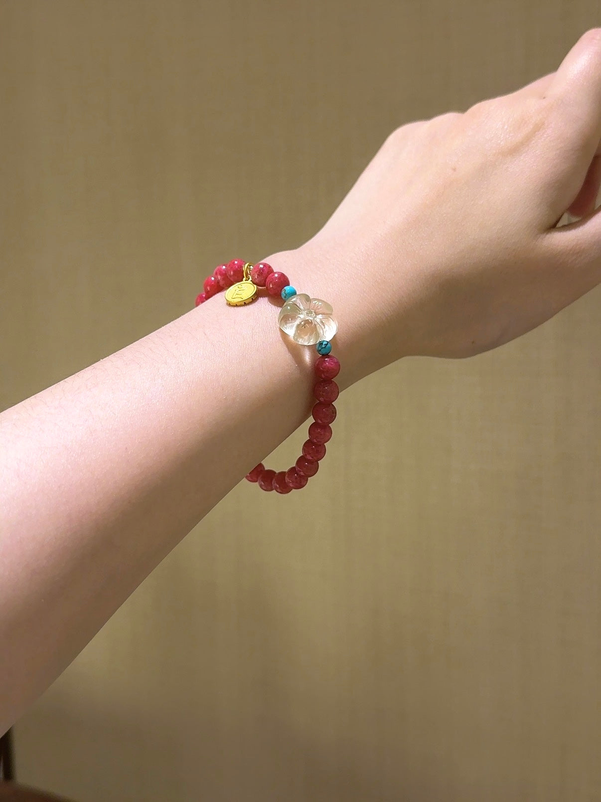 Rhodonite, Turquoise & Citrine Flower Bracelet