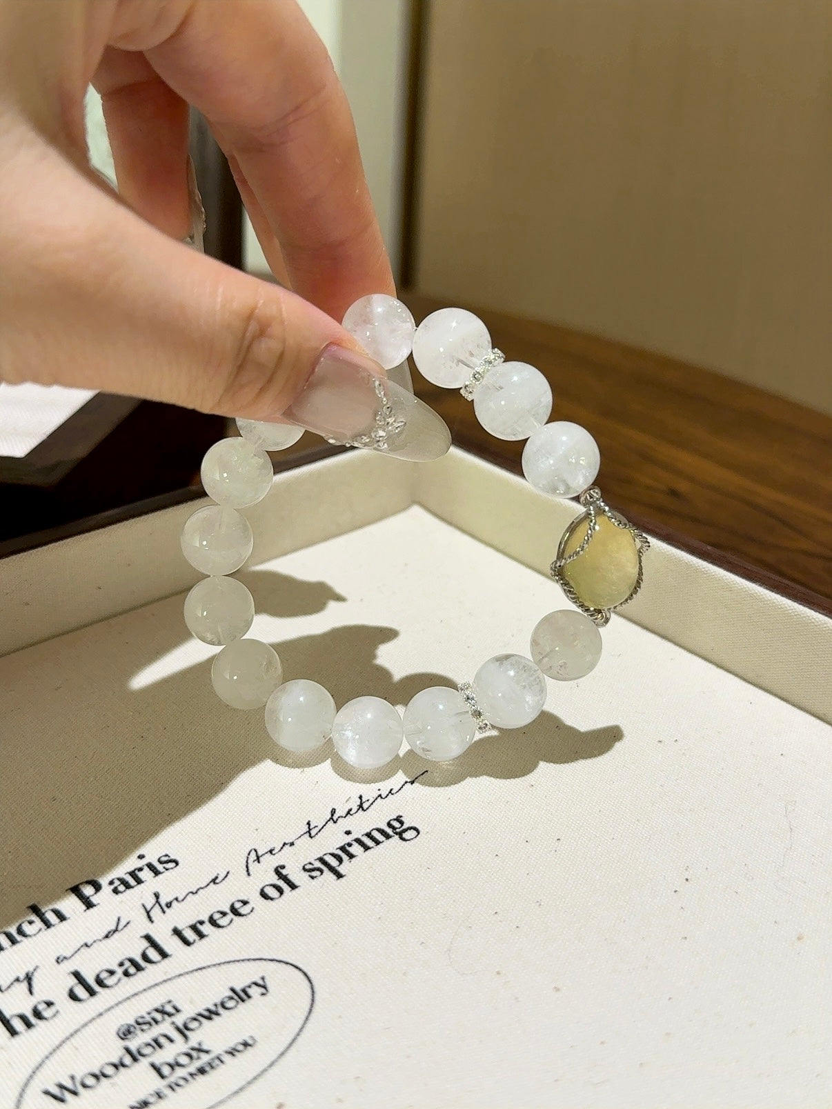 White Phantom Quartz & Citrine “Magic Box” Bracelet