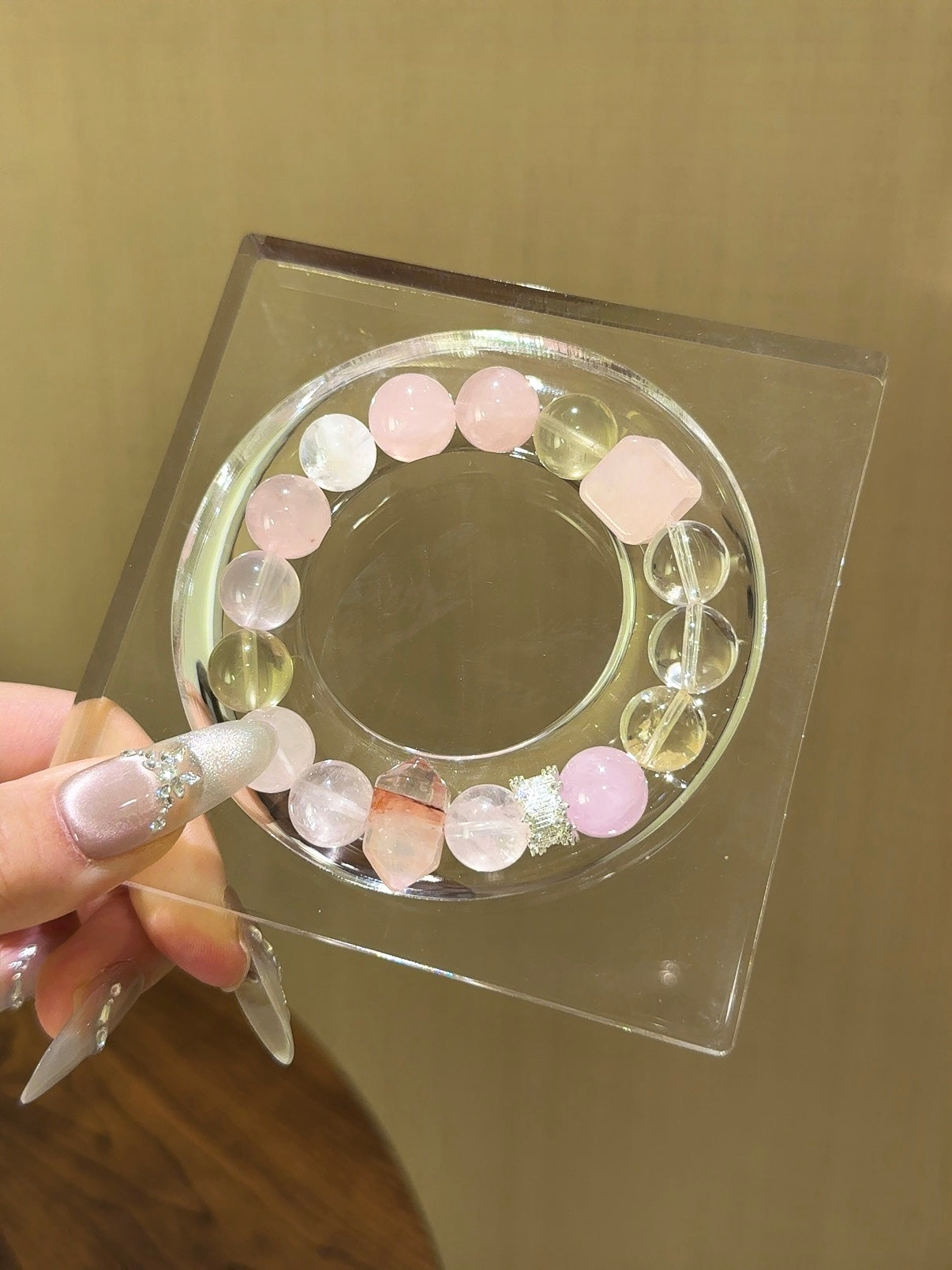 Rose Quartz Multigem Double-Terminated Bracelet