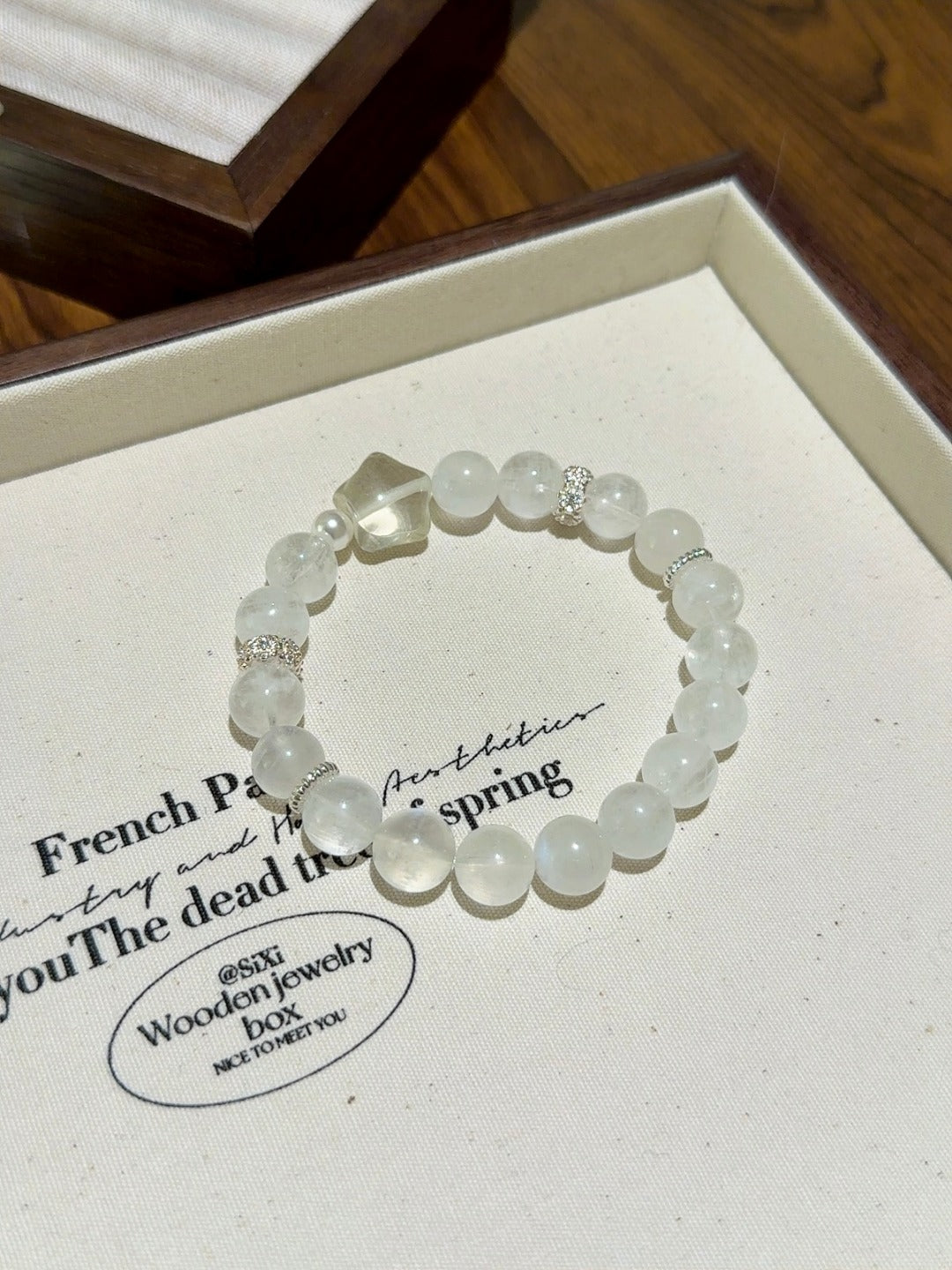 Blue Moonstone, Shell Pearl &amp; Citrine Star Bracelet