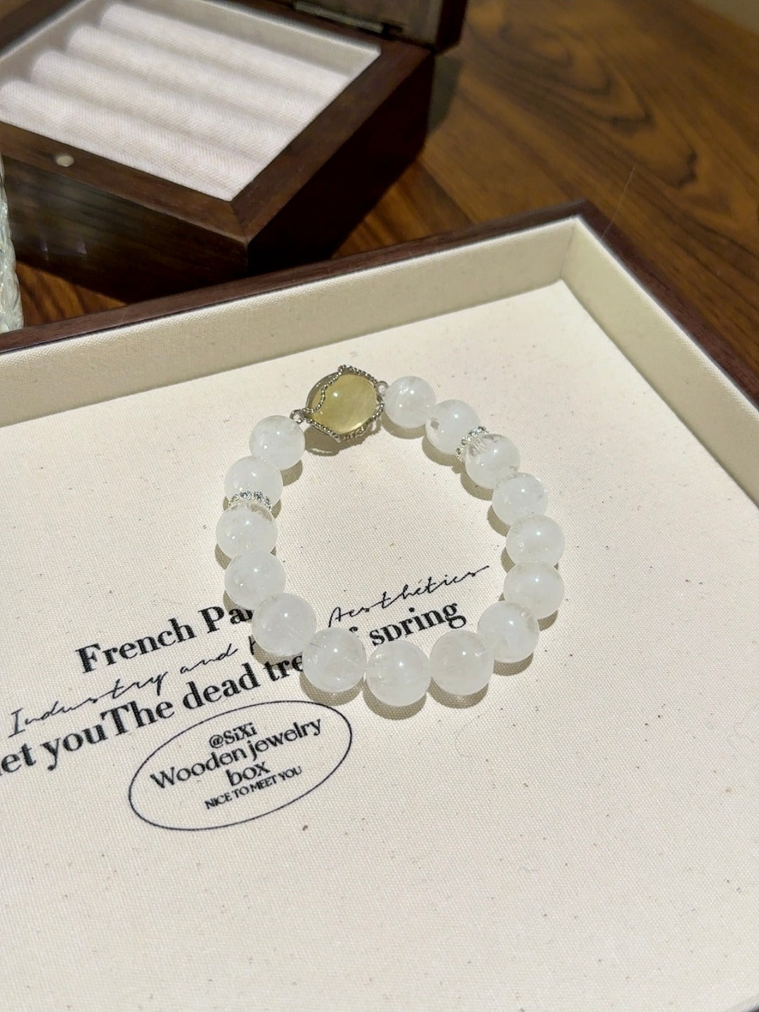 White Phantom Quartz &amp; Citrine “Magic Box” Bracelet